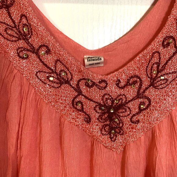 Seven Islands Women's Tie Dye Boho Peachy Ombre Midi Dress One Size Sleeveless - Picture 5 of 10